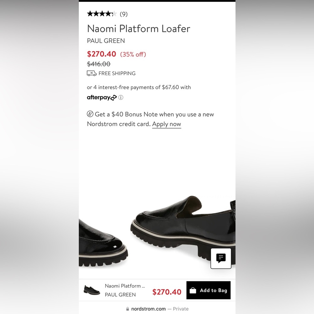 Naomi Platform Loafer by Paul Green (Never Worn)